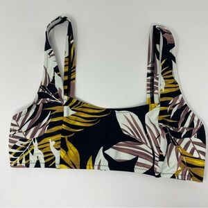 Rhythm. sumatra black leaf print bikini top